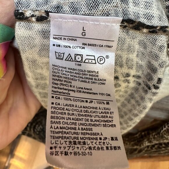 Banana Republic Animal Print Crew Neck Career Casual Light Sweater Womens Size L - Picture 7 of 7